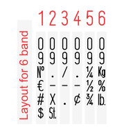 image of Shiny No. 1-6 traditional number stamp band layout